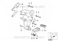 Piastra d.poggiapiedi/poggiapiedi anter. per BMW Motorrad R 850 GS 95 dal 1996