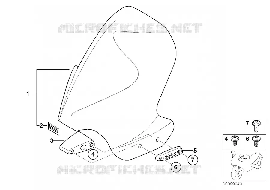 Parti applicate parabrezza BMW Motorrad BMW Motorrad R 1150 1998 4V  R21 (0415,0495)