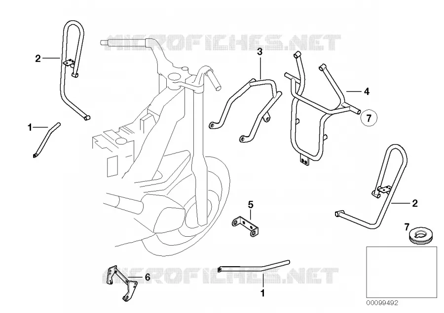 Staffa di protezione anter. cromo BMW Motorrad BMW Motorrad R 1100 1994 4V  259 (0413,0418)