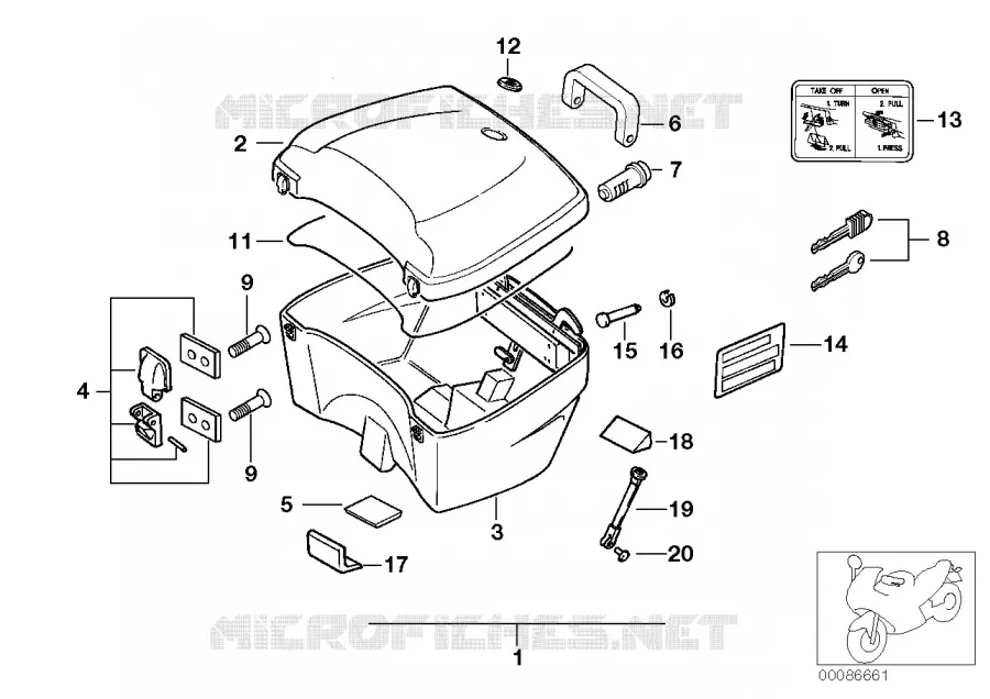 Top Case 35l BMW Motorrad BMW Motorrad R 1150 1998 4V  R21 (0415,0495)