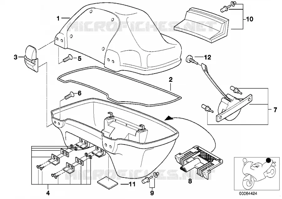 Top case, pezzi singoli BMW Motorrad BMW Motorrad R 1100 1994 4V  259 (0413,0418)