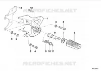 Piastra d.poggiapiedi/poggiapiedi anter. per BMW Motorrad R 1100 RS 93 dal 1992