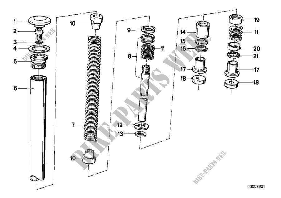Tubo verticale d.forcella/amortiz./molla per BMW Motorrad R 80, R 80 /7 dal 1978