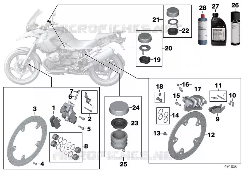 Service freni BMW Motorrad BMW Motorrad HP2 2004 K2x  K25 (0369,0389)