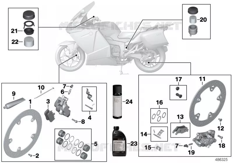 Service freni BMW Motorrad BMW Motorrad K 1300 2007 K4x 4 cyl.  K44 (0538,0539)