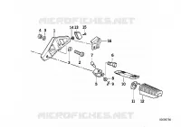 Piastra d.poggiapiedi/poggiapiedi post. per BMW Motorrad R 1100 RS 93 dal 1992