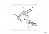 Piastra d.poggiapiedi/poggiapiedi post. per BMW Motorrad R 1150 GS 00 dal 1998